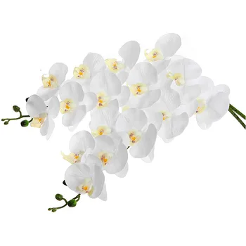 2Pcs 38inch Artificial Contato Real Orquídeas Flores 9Heads Látex Phalaenopsis Hastes para DIY Casamento Centros de mesa de Cozinha