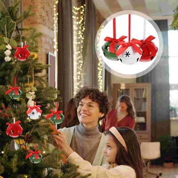 6 Pcs Acessórios Para Casa Sinos De Natal Cena Loja De Decorações Criativas Pingentes Pendurados Rua De Ferro Em Forma De Ornamentos