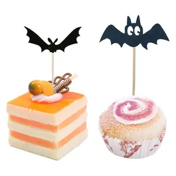 A Festa de Halloween de Alimentos Acessórios de Halloween Cupcake de Decoração de dia das bruxas com Bastão de Cupcake Toppers Decorações de bolos para Festas