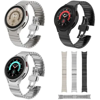 Alça Para Samsung Galaxy Watch 4 5 6 Clássico 5pro Pulseira de Metal de Alta Qualidade de Aço Inoxidável, Titânio, Prata, Preto Watchbands