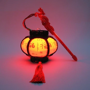 Ano novo, Decoração Antigo Portátil Casamento Chinês Lanternas Orientais Tradicional Vermelho Luminoso do DIODO emissor de Rua Lanternas Ornamentos
