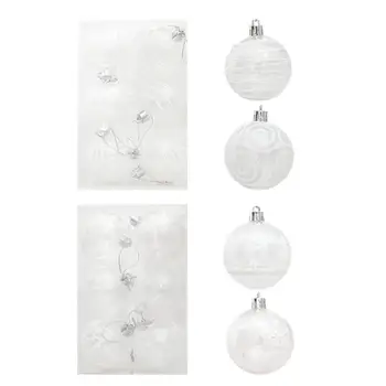 Bola de natal Pingente Inquebrável Glitter floco de Neve, Bola de Natal Enfeites de 6 Pack Espiral Decorações para Árvores para Reutilizável