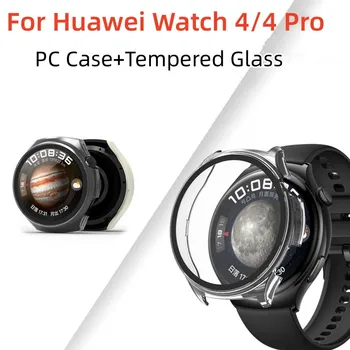 Caso PC+ Vidro Temperado, Para Huawei Assista 4 4 Pro Cobertura Completa Tampa de Protecção pára-choques Protetor de Tela Para Huawei Assista 4 4Pro