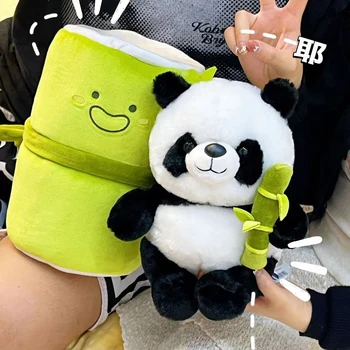 Crianças de Bambu-Tubo de Panda de Pelúcia Boneca Super Macia Pelúcia de Animais Brinquedo de Pelúcia de Presente Para o Dia das Crianças