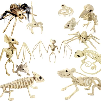 Decoração De Halloween Animal Esqueleto Hallowmas Casa De Festa Enfeite De Horror Aranha, Morcego Rato Escorpião Ossos Modelo Realista
