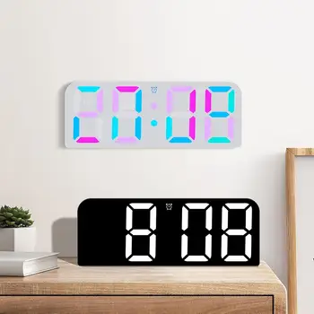 Digital Relógio de Parede Formato de 12/24 Horas Com sistema Automático de Noite, de Modo RGB LED Dígitos Grandes Relógio Para a Fazenda, Cozinha, Quarto, Escritório