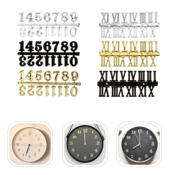 DIY Algarismos arábicos, Romanos, Relógios de Parede Removível Arte Adesivo Decalque árabe Numerais Romanos Digital de Quartzo Agulha