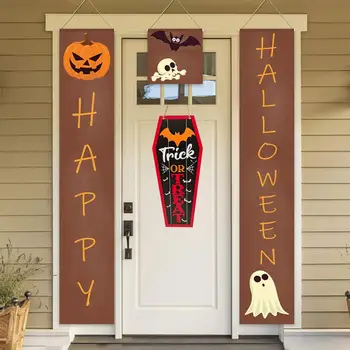 Fácil de Transportar Halloween Porta de Decoração Durável Halloween Doorplate Assustador Truque ou Tratar de Halloween Doorplate Pingente Fácil