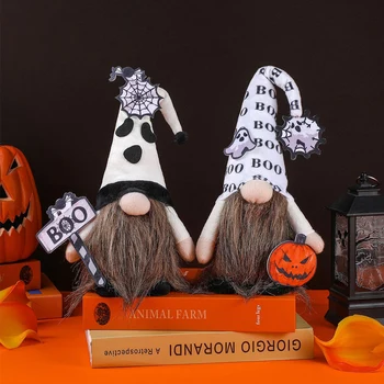 Halloween Desktop Gnome Decoração De Mini Sentado Gnomos Figura Sem Rosto, Rudolph Realização De Abóbora Festival De Decoração De Casa
