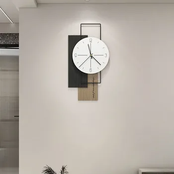 Madeira Tamanho Grande Relógio Pendurado Na Parede Da Cozinha Em Silêncio Luxo Clássico Relógio De Parede Design Moderno Loft Horloge Decoração Sala De Estar