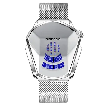 Moda Quartzo Personalidade Design De Relógios De Aço Inoxidável, Pulseira De Temperamento Relógio De Pulso Exterior Relógios De Pulso Relógio Masculino