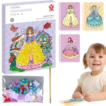 Poke Arte DIY Brinquedos para Crianças, Pintura Centenas de Mudar de Vestido de Princesa de Artes E Ofícios de Suprimentos de Arte Kits Para as Crianças Verão Artesanato