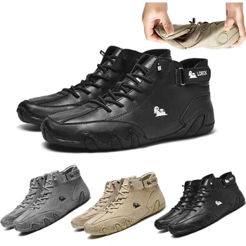 Tênis Casual para Homens de Moto Sapatos 2023 Novo Impermeável de Alta Topo Homens Flats Execução de sapatos de Vestido de Luxo, Sapatos Calçados