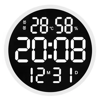 10 ou 12 Polegadas Big Digital de Parede de Led Relógio Despertador, com Calendário,Inteligente de Luminosidade,Umidade,Temperatura do Termômetro.Decoração Moderna