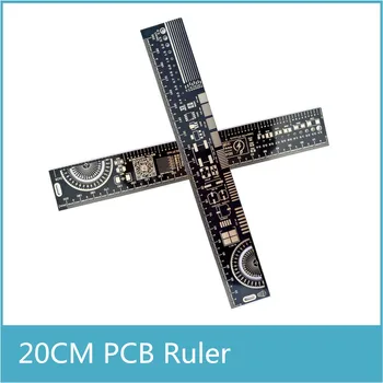 10 pcs Multifuncionais PCB Régua EDA Ferramenta de Medição de Alta Precisão Transferidor 20CM Preto