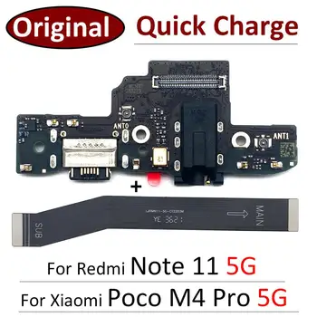 100% Original Para Xiaomi Poco M4 Pro 5G / Redmi Nota 11 11 5G Dock Conector de Carregador Micro USB Porta de Carregamento do cabo do Cabo flexível do Conselho