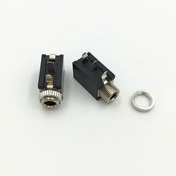 10Pcs 2 Pin Conector de 3.5 mm Jack Mono de Tomada de Chassis com Porca do PWB do Painel de Chassi de Montagem do Adaptador