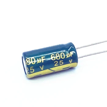 10pcs/lot 25V 680UF Baixo ESR/Impedância de alta freqüência capacitor eletrolítico de alumínio tamanho 8*16 680UF25V 20%