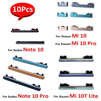 10Pcs，Por Redmi Nota 10 Nota 10 Pro Lado Teclas Power e Botões de Volume Substituto Para o Xiaomi Mi 10T Lite 10 Mi / Mi, De 10 Pro