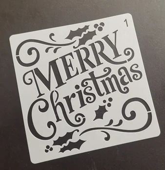 15*15 de Feliz Natal Camadas de Stencils para Diy scrapbook/álbum de fotos Decorativo em Relevo Pintura, Desenho estêncil,a decoração home