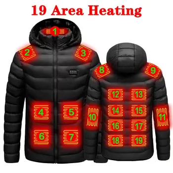 19 zona de grafeno USB aquecimento elétrico jaqueta colete de homens e mulheres leve aquecimento termostático de roupas (sem bateria)