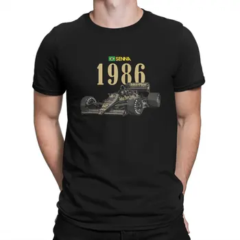 1986 F1 Hip Hop TShirt Ayrton Senna de Lazer, T-Shirt Quente da Venda de T-shirt Para Adultos