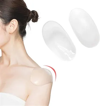 1Pair Invisível Almofada de Ombro Destacável Respirável Silicone Almofada de Ombro Anti-Derrapante Adesivo Pegajoso Almofada para Mulheres, Homens