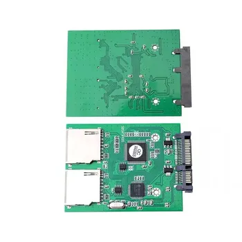 2 Porta Dupla SD SDHC (Secure Digital Cartão de Memória MMC 7+15P SATA Serial ATA Conversor Adaptador
