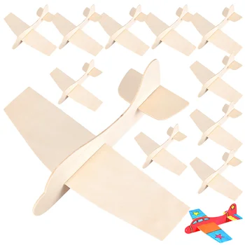 20 Pcs Em Branco De Madeira De Aeronaves Em Massa De Brinquedos De Madeira Das Crianças Do Avião Modelo De Avião Decorações Montar Presente De Aniversário Assembleia Criança