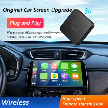 2023 NOVO 5G wi-Fi Carro Original com Fio Para sem Fio Carplay Inteligente AI Caixa de Bluetooth-Comptible 5.0 Tipo C & a Porta USB do Adaptador sem Fio