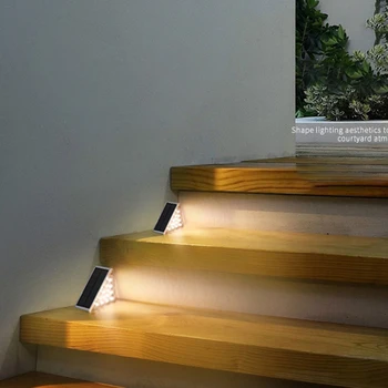 2pcs de Escada de Cerca de Lâmpadas de Parede Ip67 Impermeável Solar Passo Luzes Branco/Branco quente/Cor rgb para o Quintal Pátio Árvore de Gramado de Decoração de Jardim