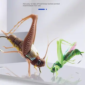2pcs Locust Bionic Isca Micro-objeto Luya Isca Artificial Locust Gafanhoto Anzol Wobblers Gabarito da Isca de Pesca Aborda