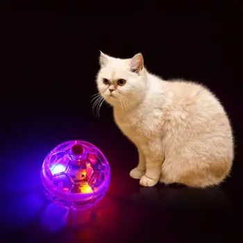 3 Pcs Nova Moda Brilhante Transparente Bola de Plástico Pet Brinquedo Interativo Engraçado Formação Gato Flash Bolas de Brinquedos para o brinquedo do gato