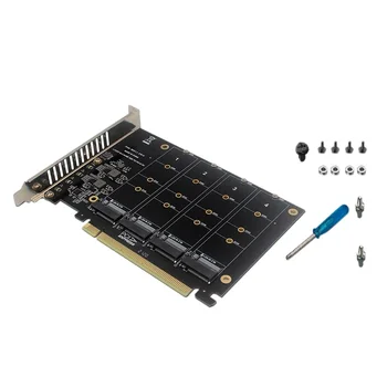 4-Disco NVME RAID PCI-E X16 Dapter Cartão de Expansão de Matriz Cartão de Suporte M. 2 NVME Protocolo SSD M. 2 PCI-E Equipamentos