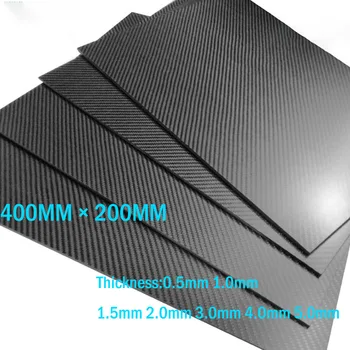 400mmX200mm Real de Fibra de Carbono, Chapa de Espessura de 0,5 mm, 1 mm a 1,5 mm de 2mm 3mm 4mm 5mm Composto Dureza do Material para RC
