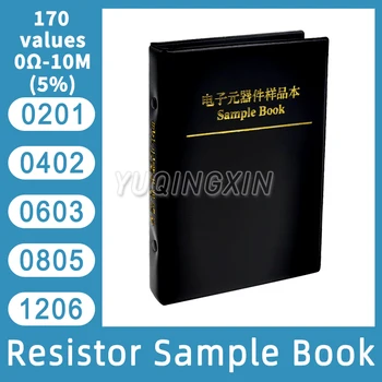 4250PCS 8500PCS 0402 0603 0805 1206 5% SMD Chip de resistência da Amostra Livro 0R-10M 170 Valores SMT Resistência Kit de 100R 1K 10K 100K ohms