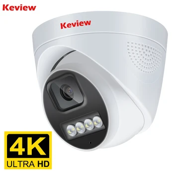 4K de 8MP 4MP POE Camera IP de Áudio Exterior H. 265 Onvif Amplo Ângulo de 2,8 mm Cor AI Visão Noturna Home do CCTV de Vigilância de Vídeo de Segurança