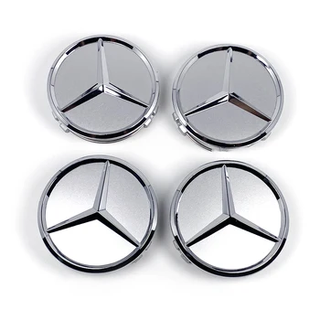 4x de 75mm de Rodas calotas de Mercedes Benz Logotipo GLE W203 W204 W205 W209 W210 W211 W212 W176 W166 W221 Auto Rim Centro de Tampa