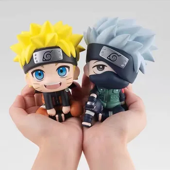 8CM de Anime Naruto Figura Uzumaki Naruto, Kakashi Ação Estatueta Q a Versão de PVC Modelo de Escritório de Decoração de viaturas de Recolha de Brinquedos de Presente