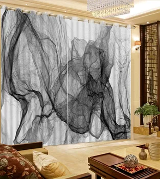 A Impressão 3D estilo Moderno de Decoração de Casa de cinza cortinas de Janela de Cortinas para Sala de estar Decoração do Quarto