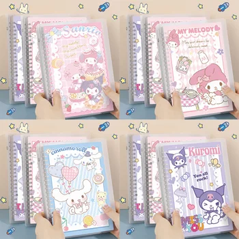 A5/b5 Kawaii Sanrio Notebook Hellokittys Mymelody Kuromi Cinnamoroll Anime Bonito Bobina de Livro Diário, Livro de Aprendizagem de Escritório