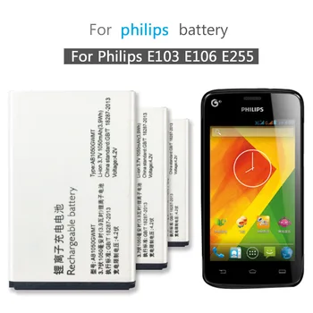 AB1050GWMT Para a Philips E103 E106 E255 da Bateria do Telefone Móvel 1050mAh