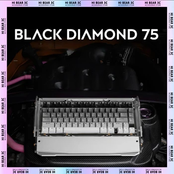 Angry Miao Black Diamond 75 Teclado Mecânico de Luz RGB Hot-Swap Três Modo de 2.4 G sem Fio do Teclado de Pc Gamer de Acessórios do Portátil