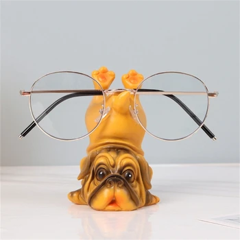 Animais de Suporte de Óculos de Resina de Óculos da Cremalheira de exposição Enfeites em 3D Cão Óculos de sol Estante para Home Office Desktop Decoração Y5GB