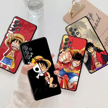 Anime One Piece Luffy caixa Preta Para Samsung Galaxy Nota 20 Ultra 10 Mais A52S A31 A70 A11 A02 A03 A04 de Telefone de Silicone Tampa Capa