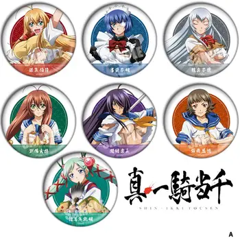 Anime Shin Ikki Tousen 58mm Figura Emblema Redondo Broche Presentes Crianças de Recolha de Brinquedos 2037