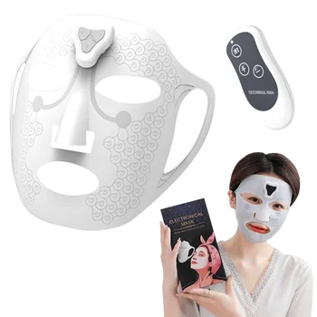 As novas Tendências de Beleza Levantamento de Cara Avançado de Hidratação Profunda EMS Chumbo Em Silicone Flexível Microcorrente Máscara Facial