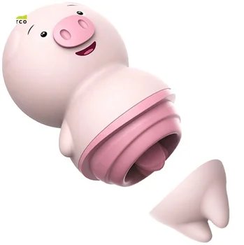 Bestco 18+ Pig Chupar o Vibrador 10 Função Poderosa os Brinquedos Sexuais G-Spot Massagem Divertido Flertar Loja de Acessórios para Mulheres Meninas