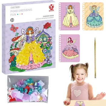 Bolso Pintura em Aquarela Livro 3D DIY dos desenhos animados do Vestido-Acima de Colorir a Princesa de Papel Craft Conjunto de Crianças de Projetos Criativos Brinquedos