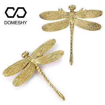 Bronze libélula manípulo de porta de Armário lida com Animais gaveta puxa Cômoda decorativos identificadores Exclusivos da cozinha botões Criativo puxa